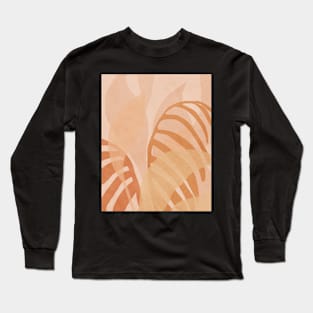 Abstract leaves, Retro, Mid century art Long Sleeve T-Shirt